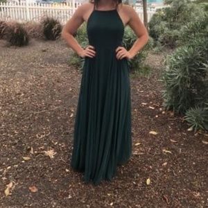 Green Halter Formal Maxi Dress
